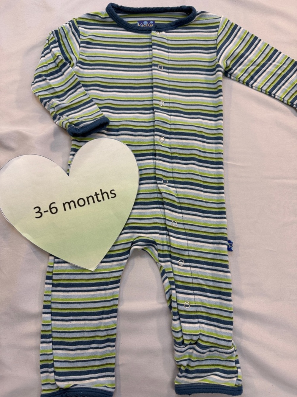 KickKee Pants - Striped Kids One Piece sleeper/romper